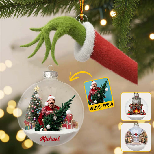 Monstre Vert avec Balle - Étole de Noël personnalisée et transparente