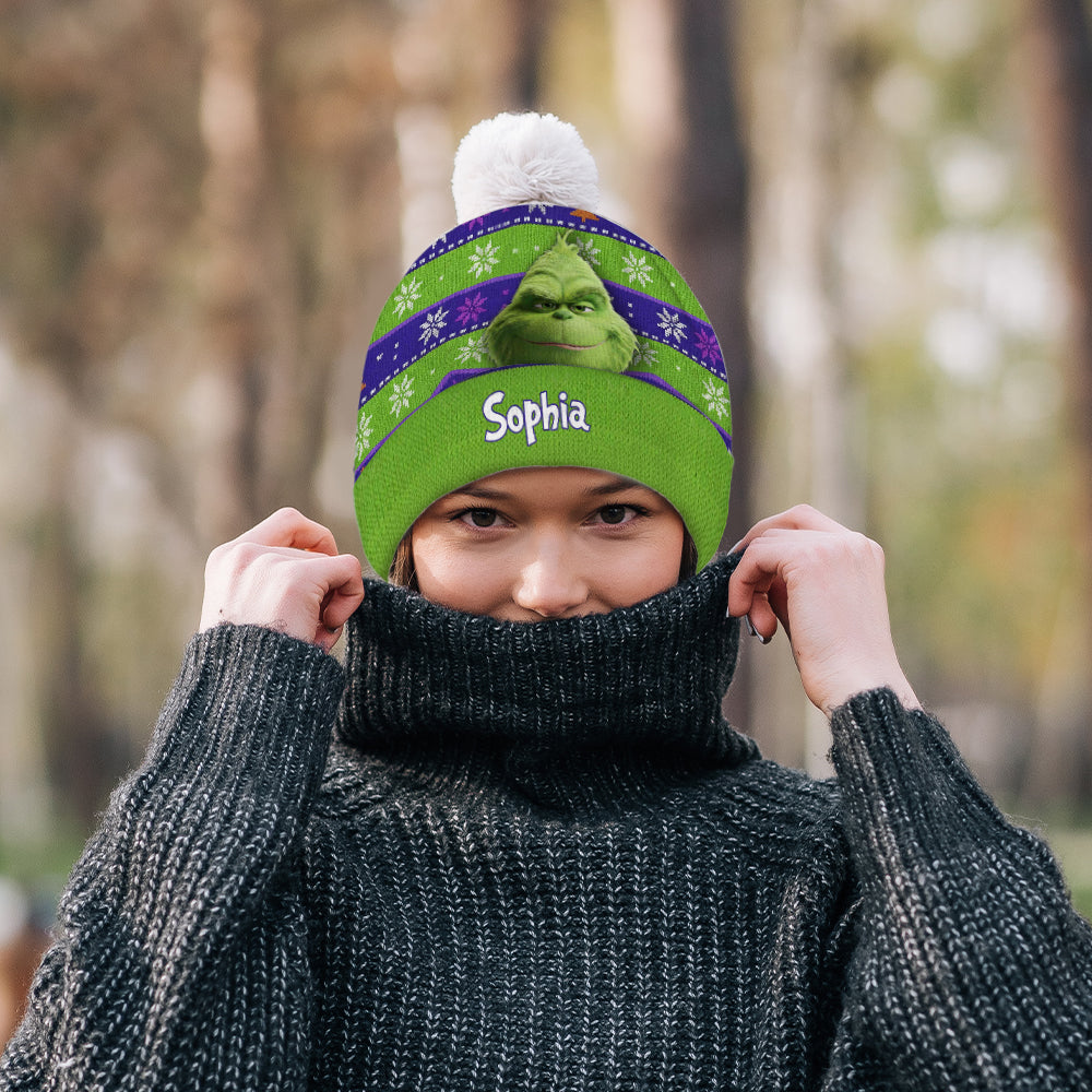 Noël Green Monster - Bonnet de Noël personnalisé avec étole