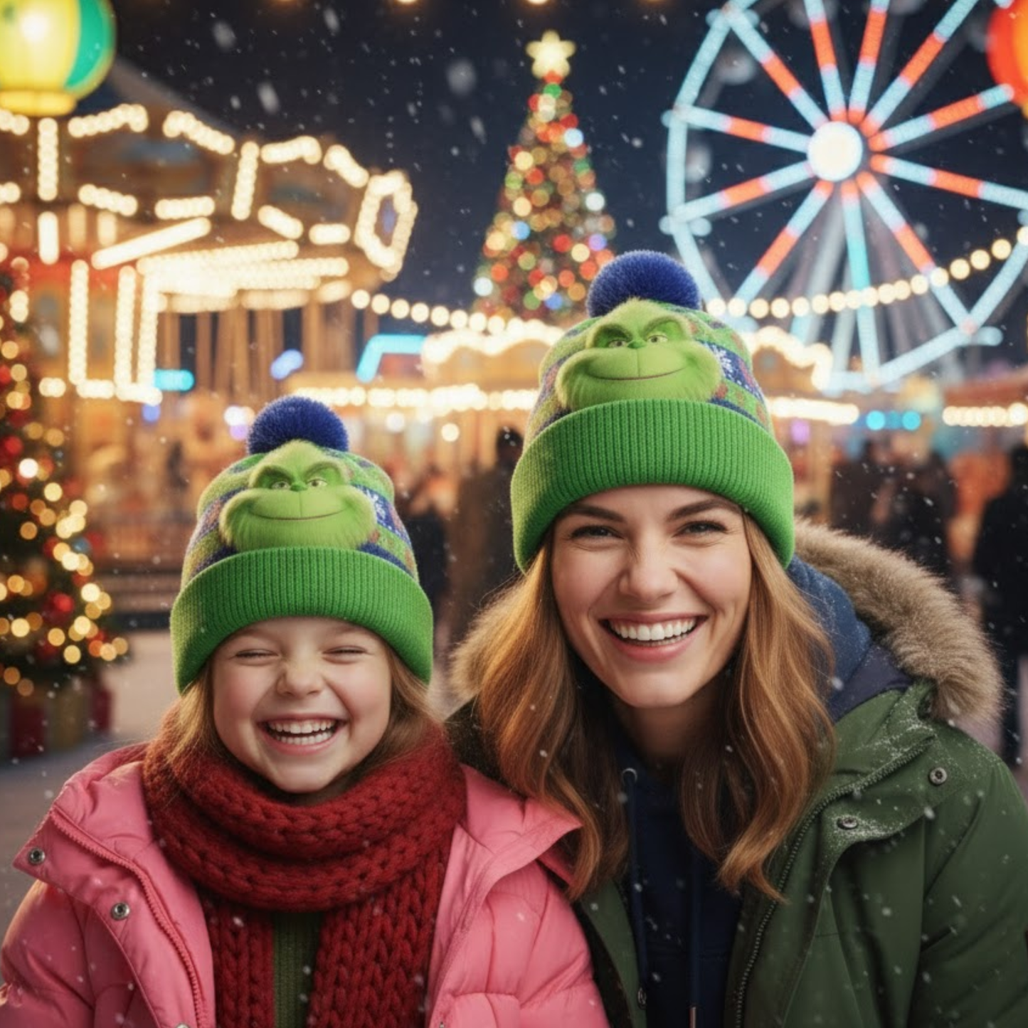 Noël Green Monster - Bonnet de Noël personnalisé avec étole