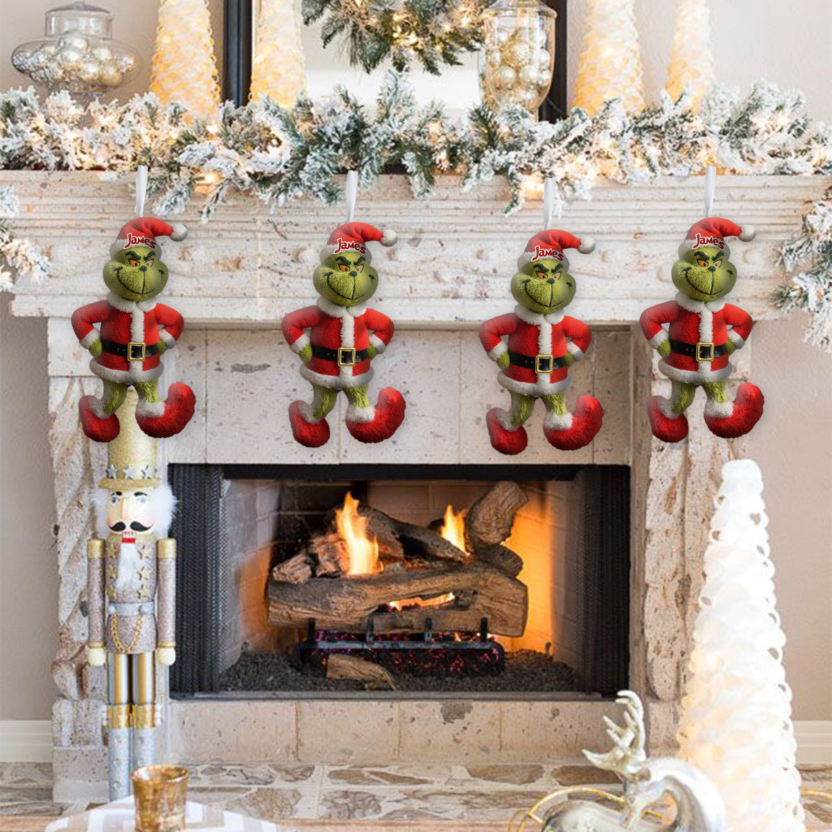 Joyeux Grinchmas - Chaussette de Noël personnalisée en forme d'étole