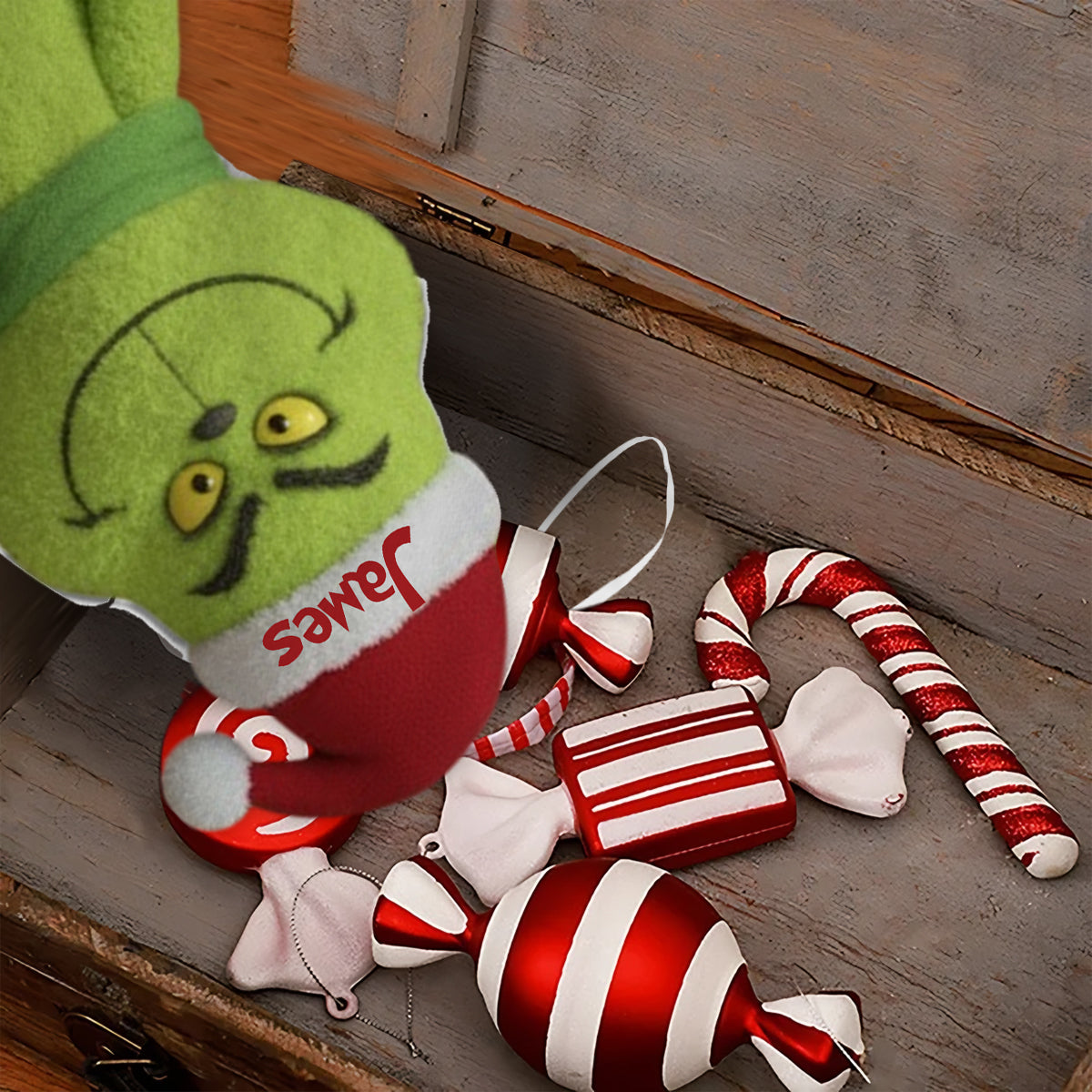 Joyeux Noël vert - Étole personnalisée en forme de bas de Noël