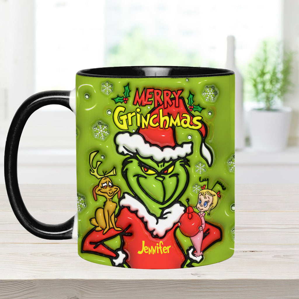 Joyeux Grinchmas - Mug personnalisé avec étole de Noël