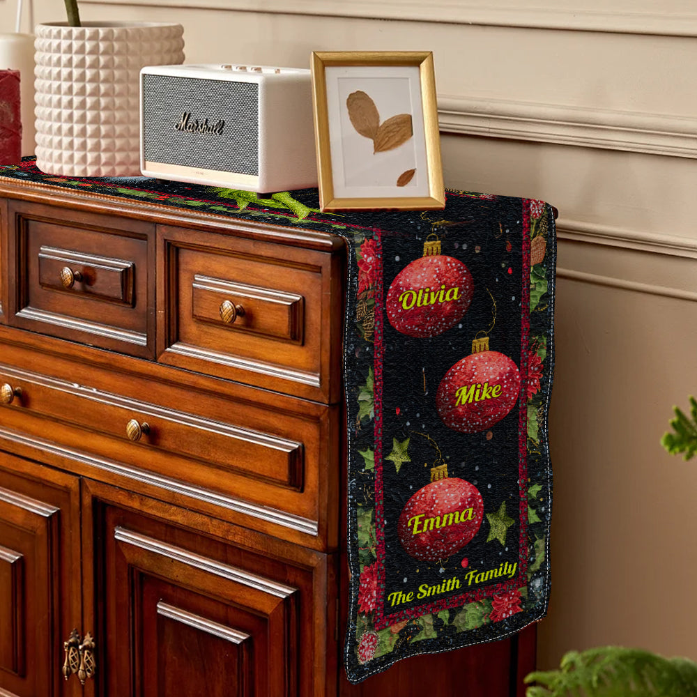 Happy Family - Personalized Stole Christmas Table Runner
