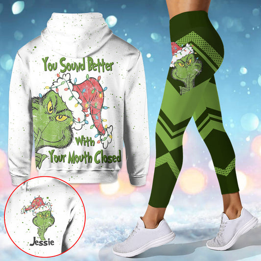 Joyeux Noël ! - Sweat à capuche et legging personnalisés avec étole de Noël