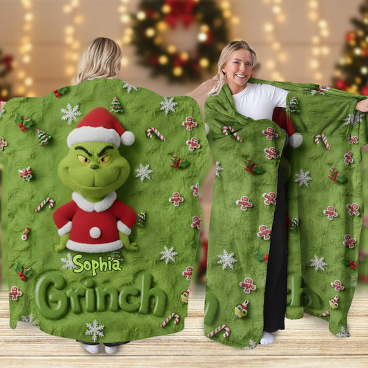 Joyeux Grinchmas - Couverture de Noël personnalisée avec étole