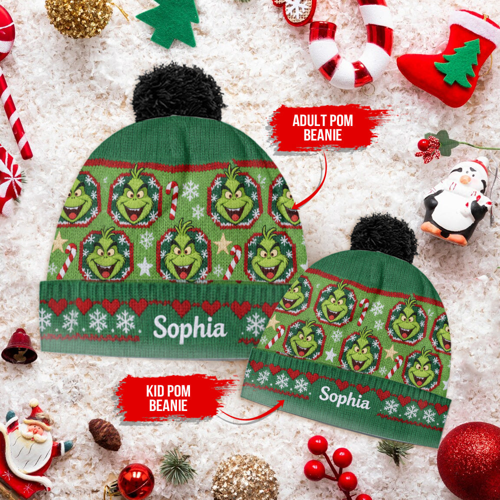 Merry Grinchmass - Personalized Stole Christmas Beanie Hat