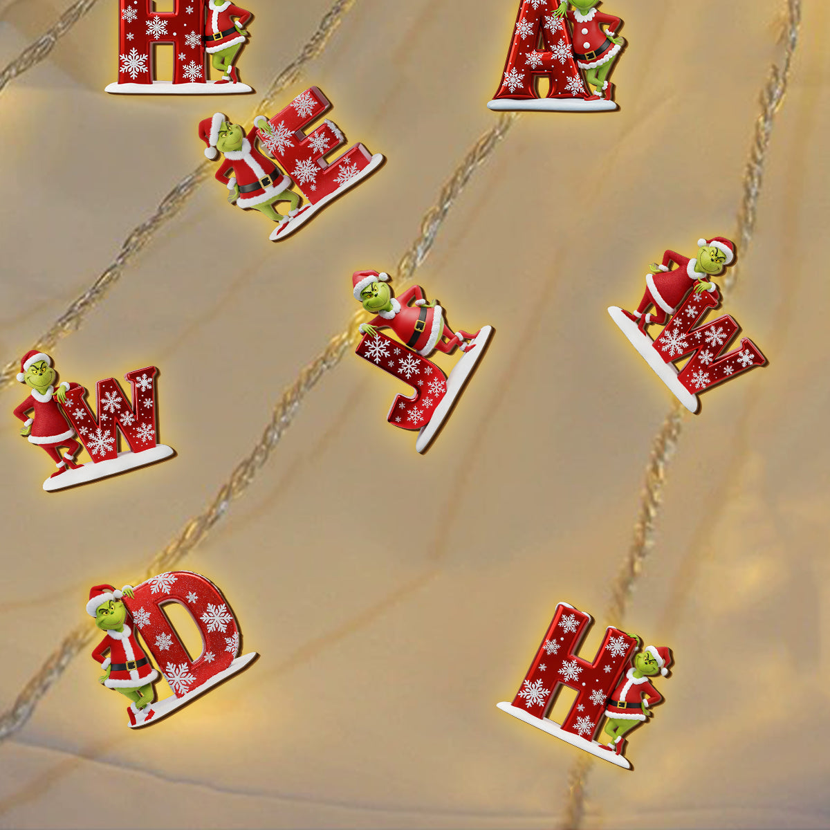 Joyeux Noël - Guirlande lumineuse personnalisée en forme d'étole