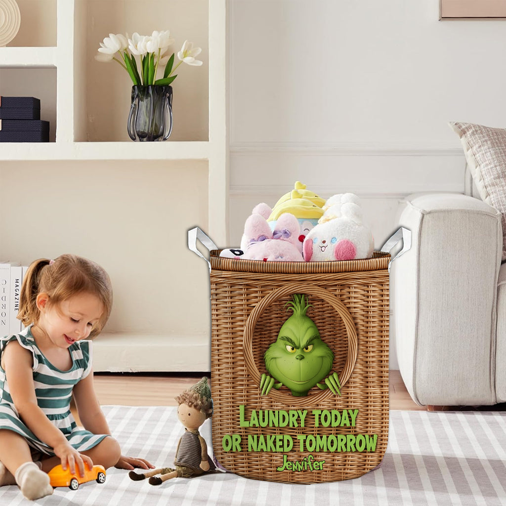 Laundry Today - Personalized Stole Christmas Storage Basket