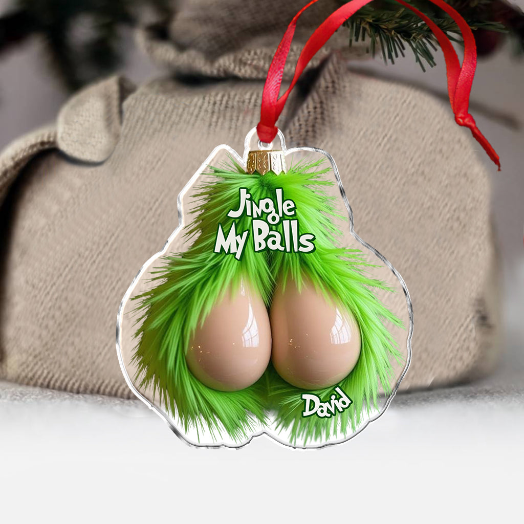 Boules vertes poilues - Ornement de Noël étole personnalisé