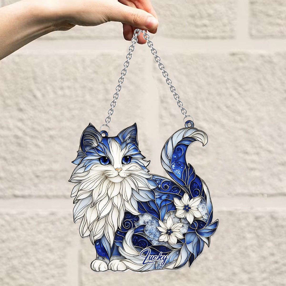Chat mignon - Ornement attrape-soleil personnalisé à suspendre à la fenêtre 