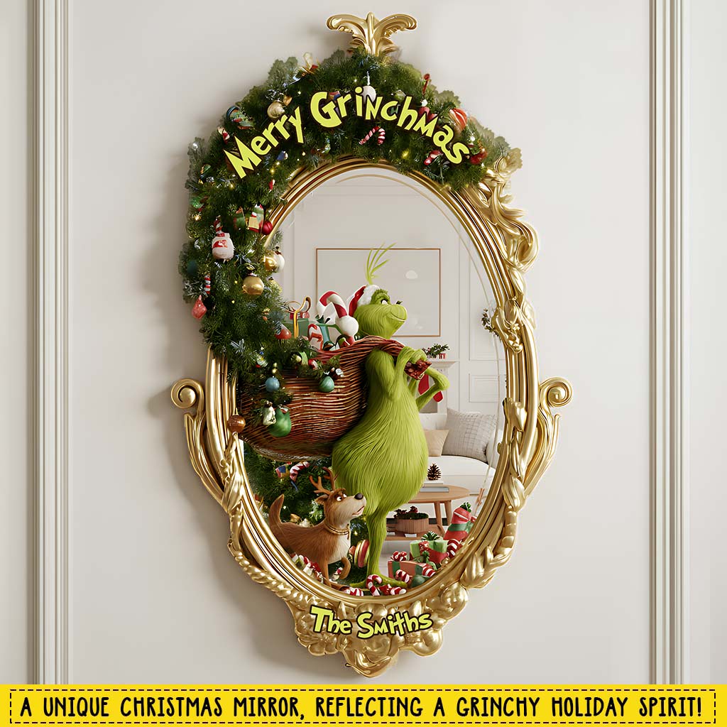 Joyeux Noël - Miroir mural personnalisé avec étole de Noël