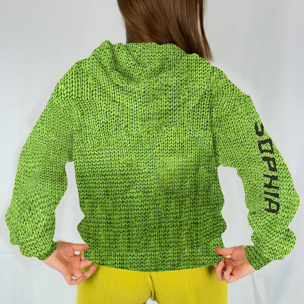 Merry Grinchmas - Personalized Stole Christmas Waffle Hoodie