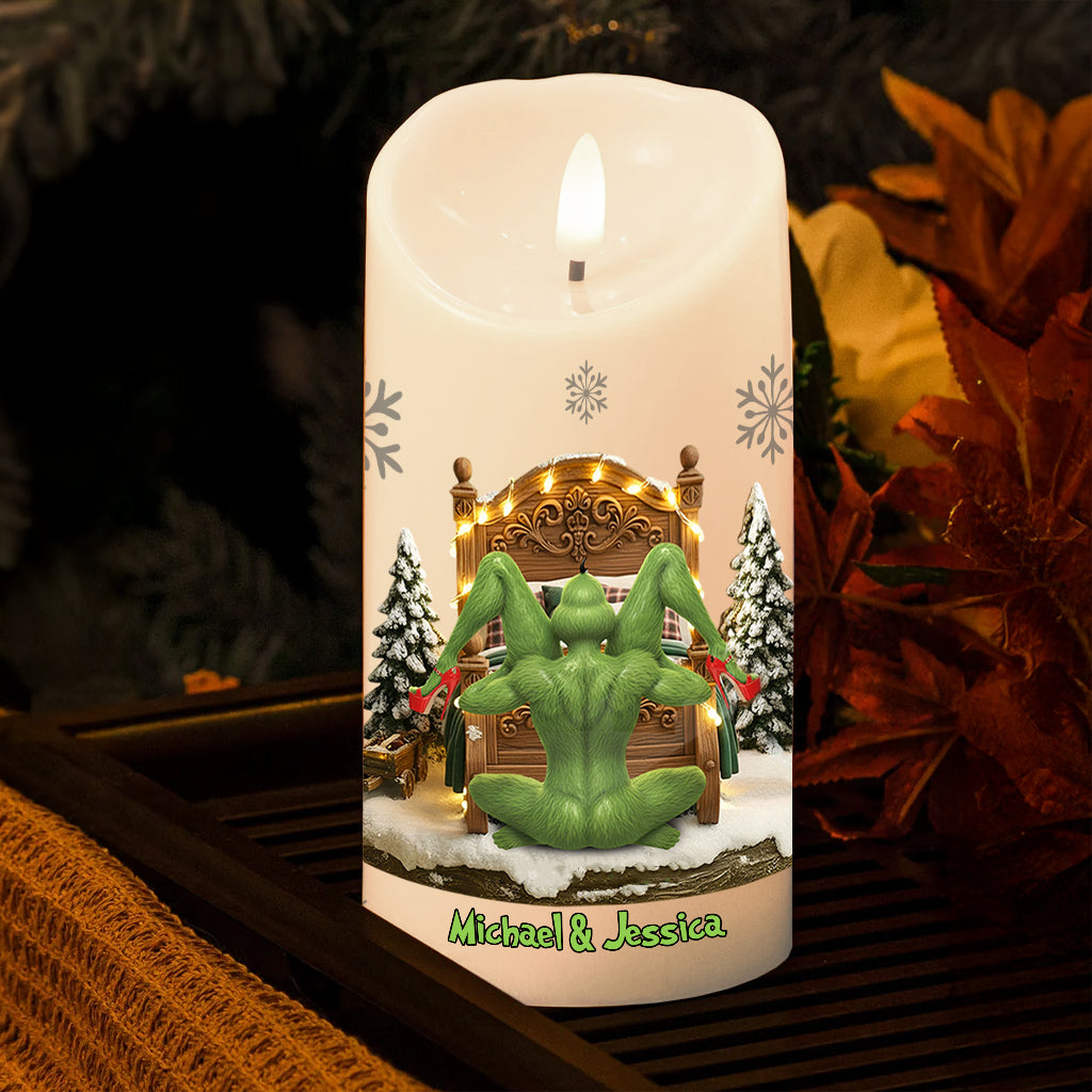 Couple Christmas - Grinchmas Gift - Personalized Stole Christmas Flameless Candle