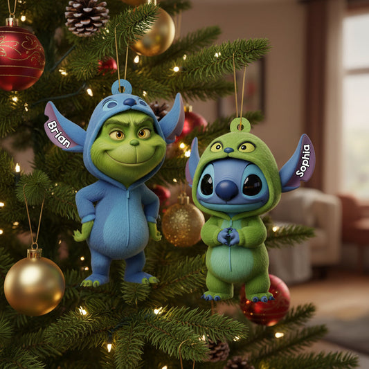 Joyeux Noël Amis Bleus et Verts - Étole de Noël personnalisée