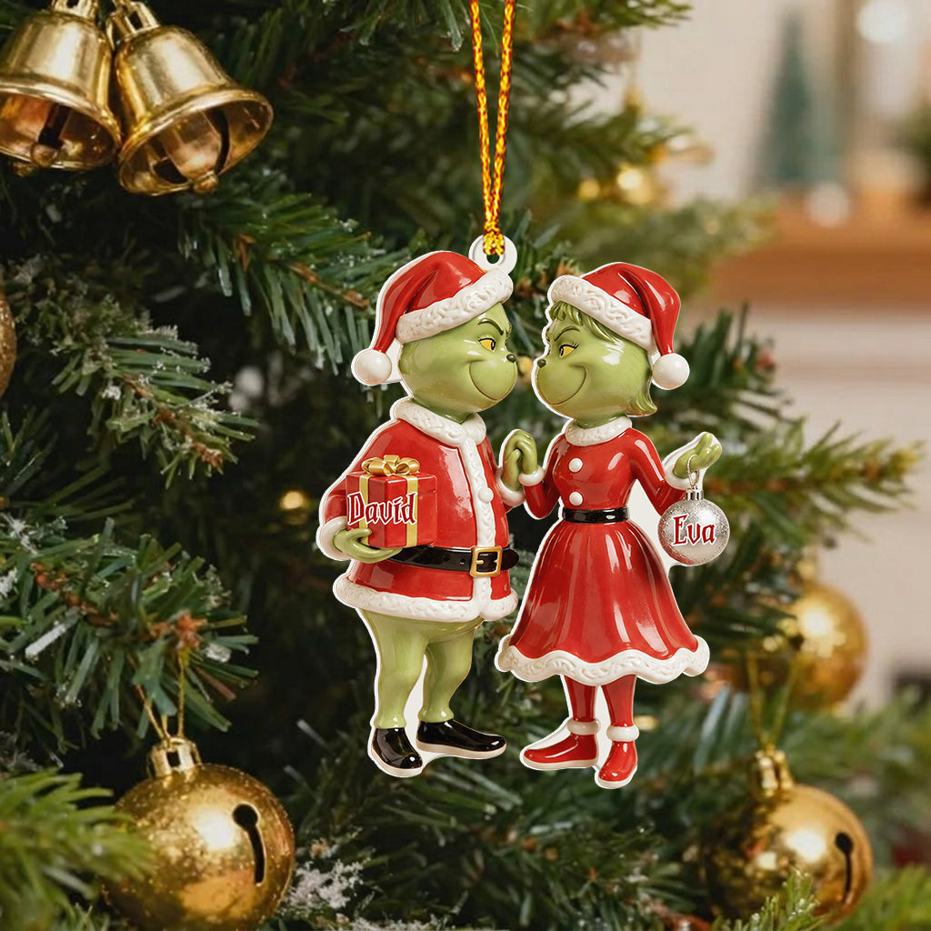 Couple Gift Merry Grinchmas - Personalized Stole Christmas Premium 3D Ornament