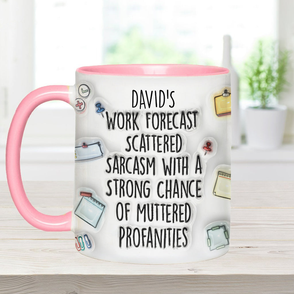 Prévisions de travail - Mug personnalisé avec étole et accent de Noël