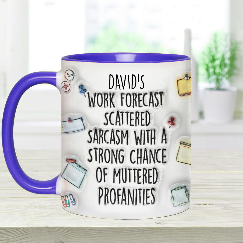 Prévisions de travail - Mug personnalisé avec étole et accent de Noël
