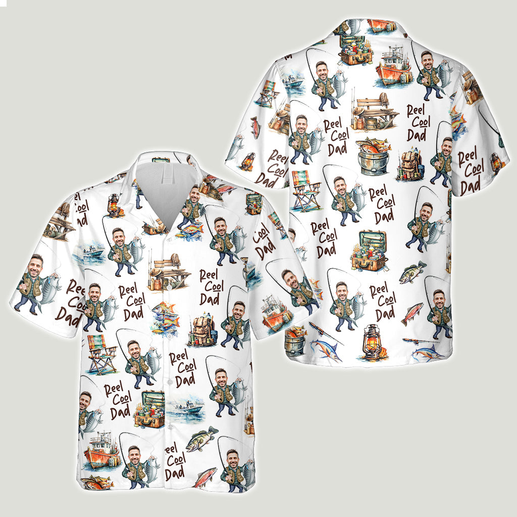 Papa cool - Chemise hawaïenne de pêche personnalisée