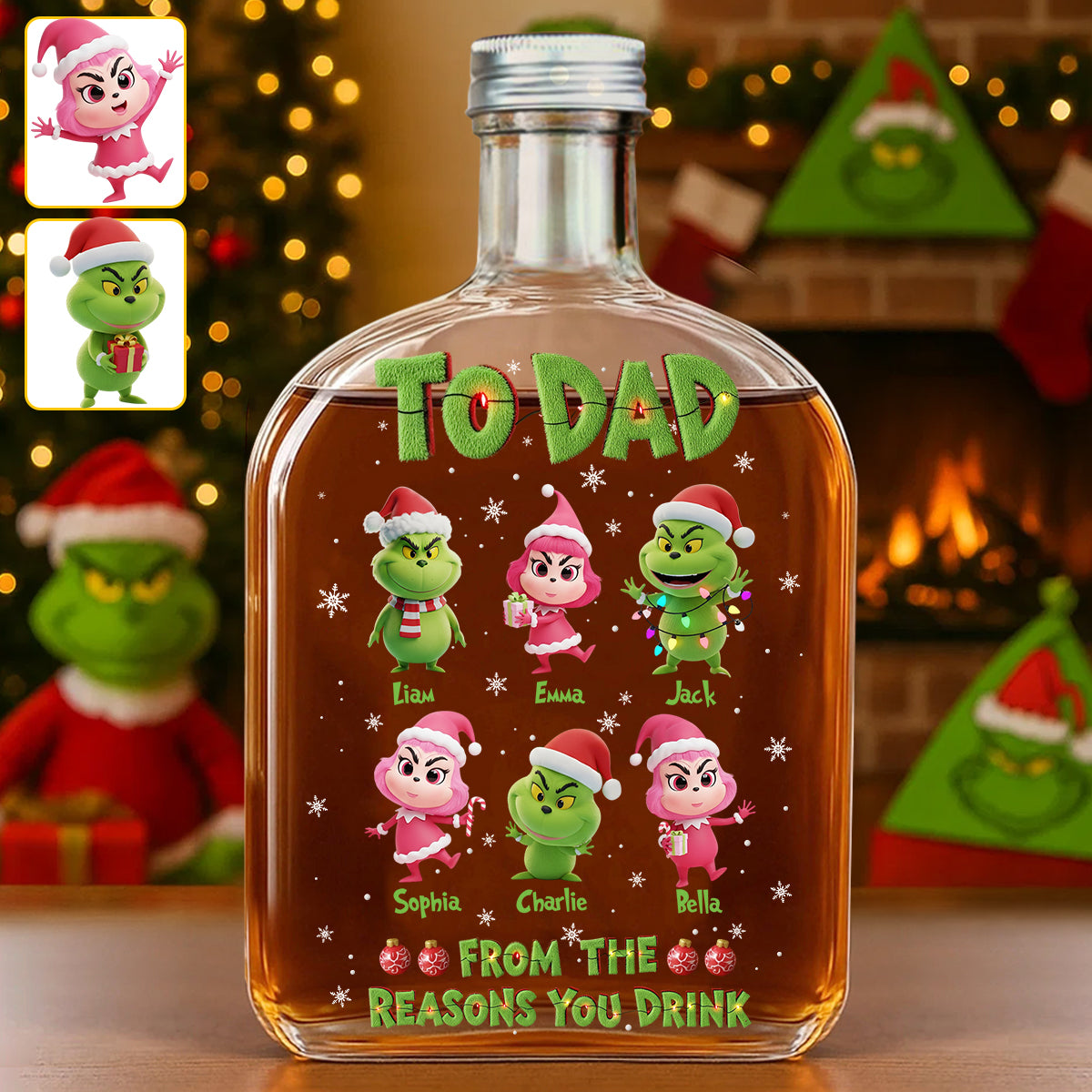 From Reasons You Drink - Personalized Stole Christmas Wine Bottle