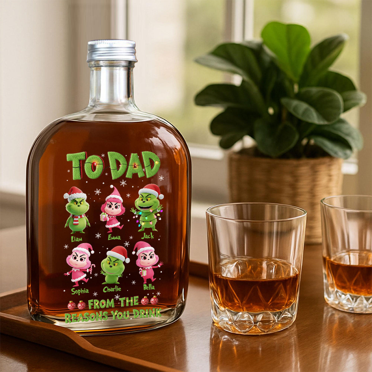 From Reasons You Drink - Personalized Stole Christmas Wine Bottle