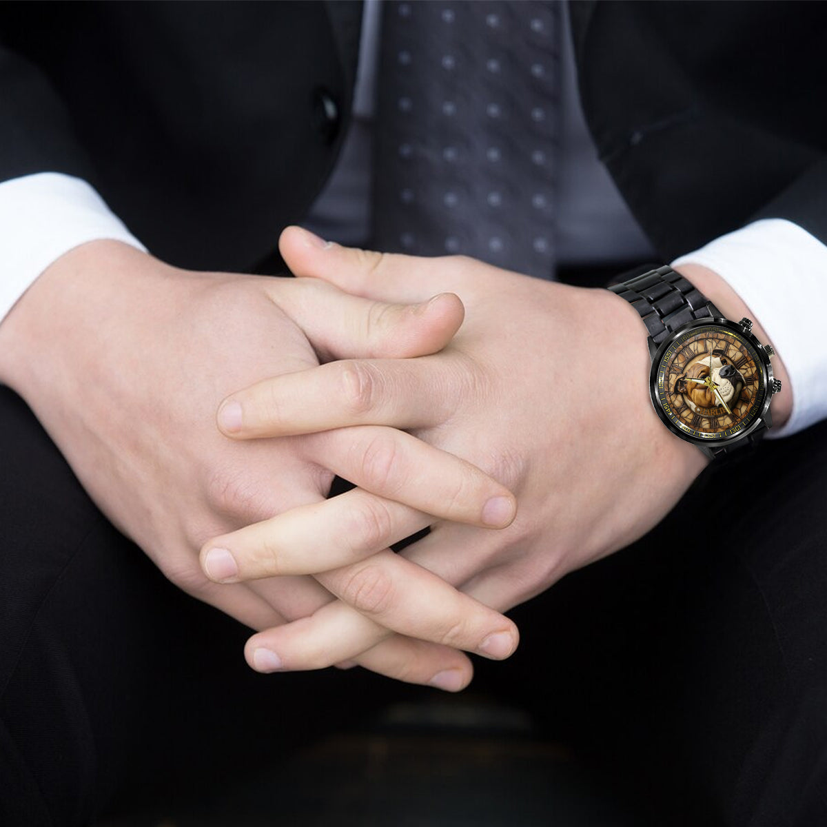 Montre-bracelet personnalisée pour chien American Staffordshire Terrier courageux