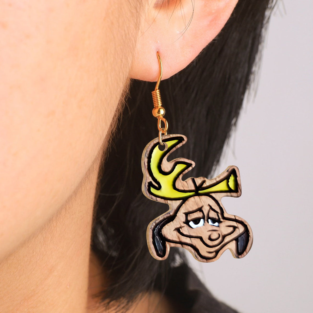 Joyeux Noël - Boucles d'oreilles étole de Noël personnalisées en bois