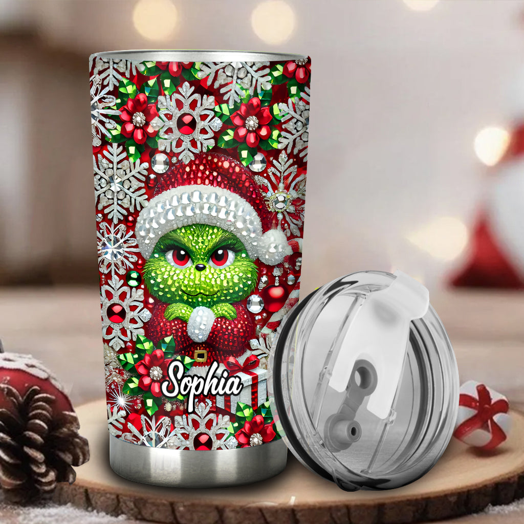 Joyeux Grinchmas - Gobelet de Noël personnalisé avec étole