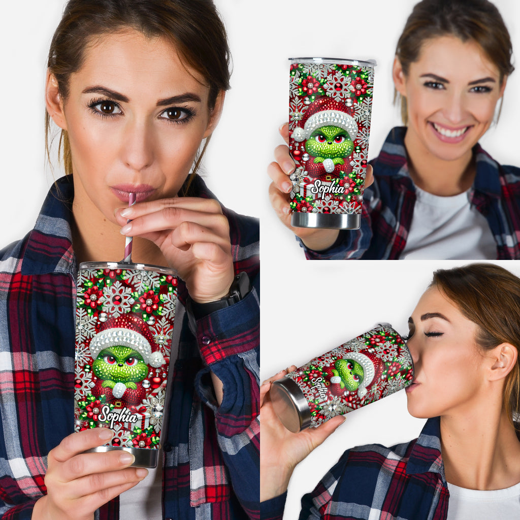 Joyeux Grinchmas - Gobelet de Noël personnalisé avec étole