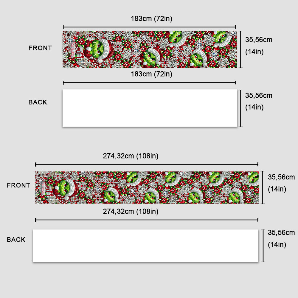 Joyeux Grinchmas - Chemin de table de Noël personnalisé avec étole