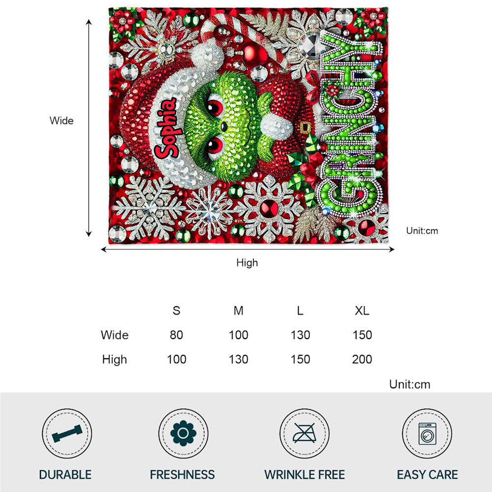 Merry Grinchmas - Personalized Stole Christmas Blanket