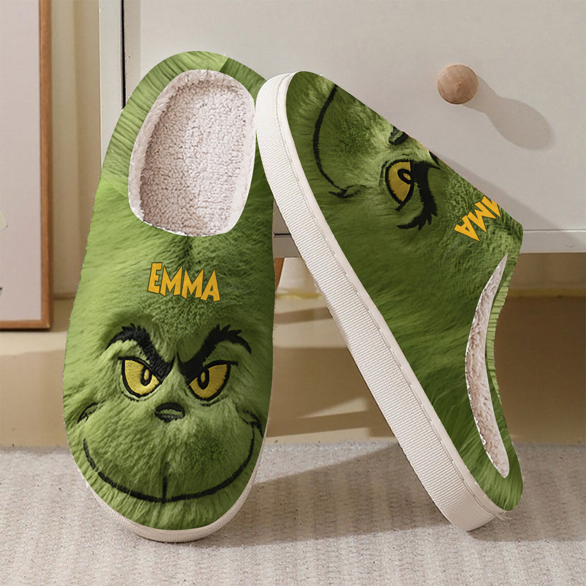 Green Monster - Personalized Stole Christmas Slippers
