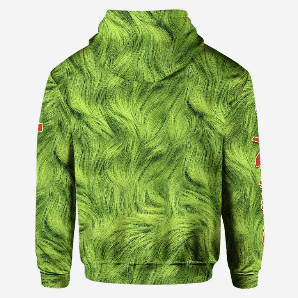 Joyeux Grinchmas ! - Sweat à capuche et legging personnalisés avec étole de Noël