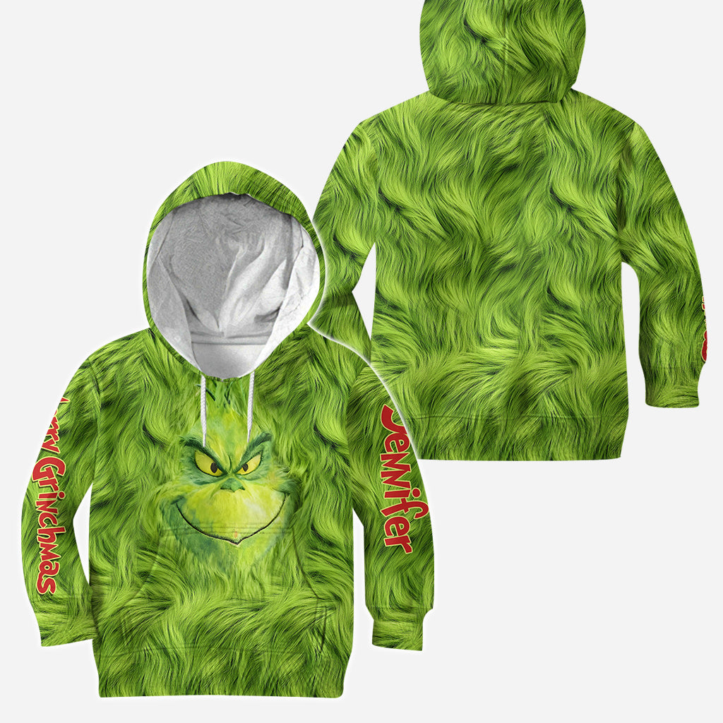 Joyeux Grinchmas ! - Sweat à capuche et legging personnalisés avec étole de Noël