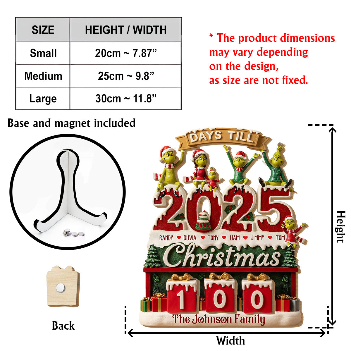 Compte à rebours de Noël - Étole de Noël personnalisée avec plaque interchangeable