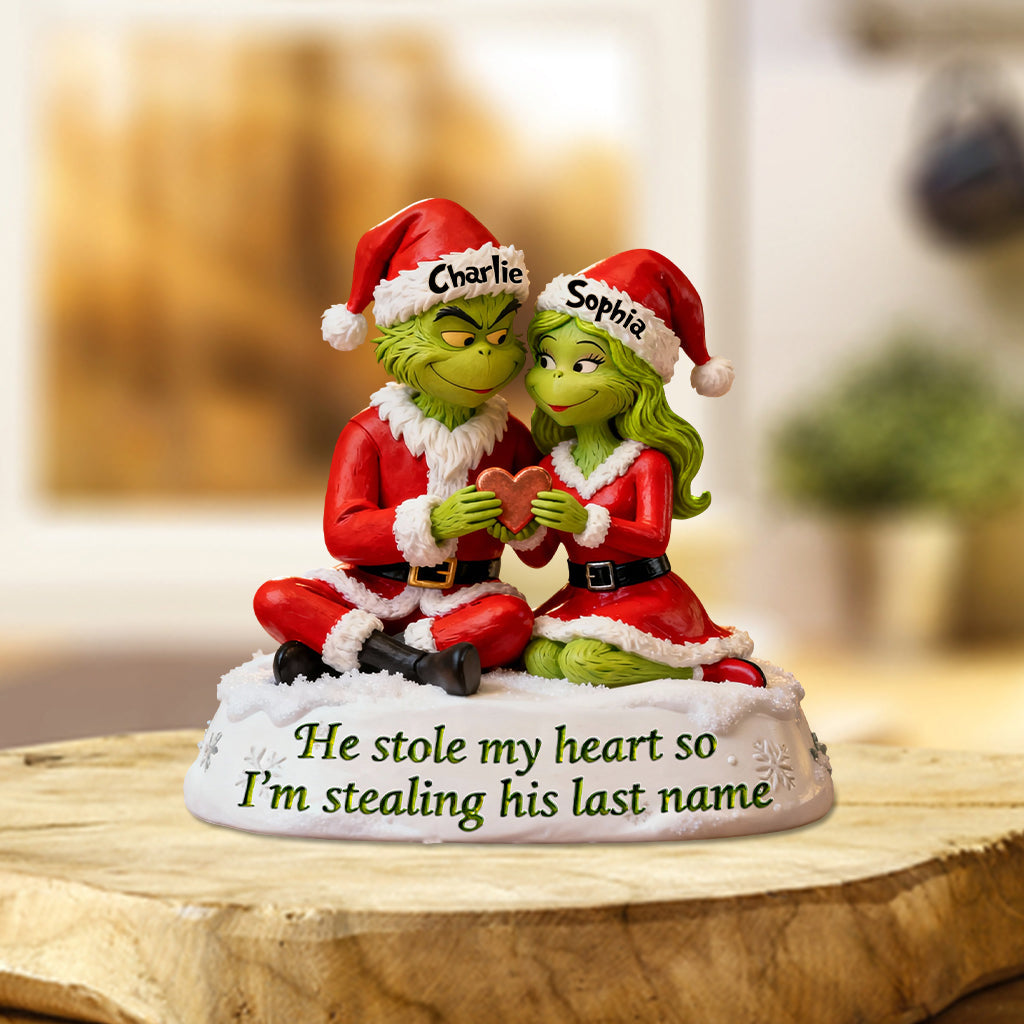 Il a volé mon cœur - Plaque acrylique personnalisée « Il a volé mon cœur » en forme de Noël