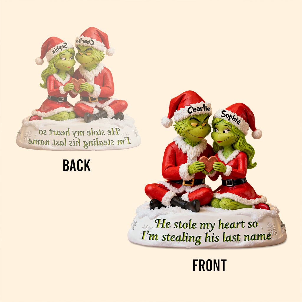 Il a volé mon cœur - Plaque acrylique personnalisée « Il a volé mon cœur » en forme de Noël