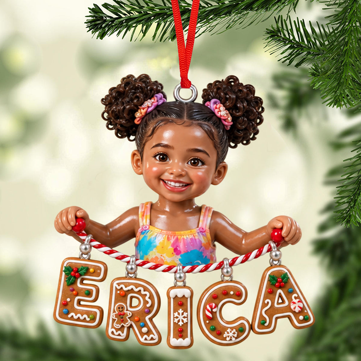 Test Holding Name Letter Gift For Kids - Personalized Kid Ornament With Charm
