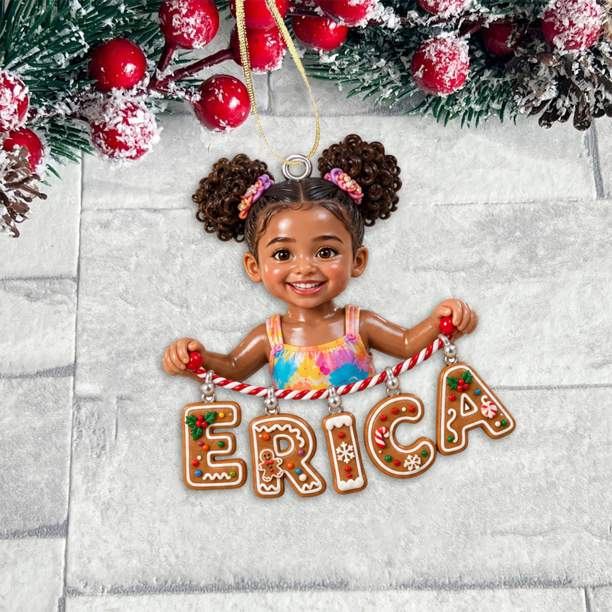 Test Holding Name Letter Gift For Kids - Personalized Kid Ornament With Charm