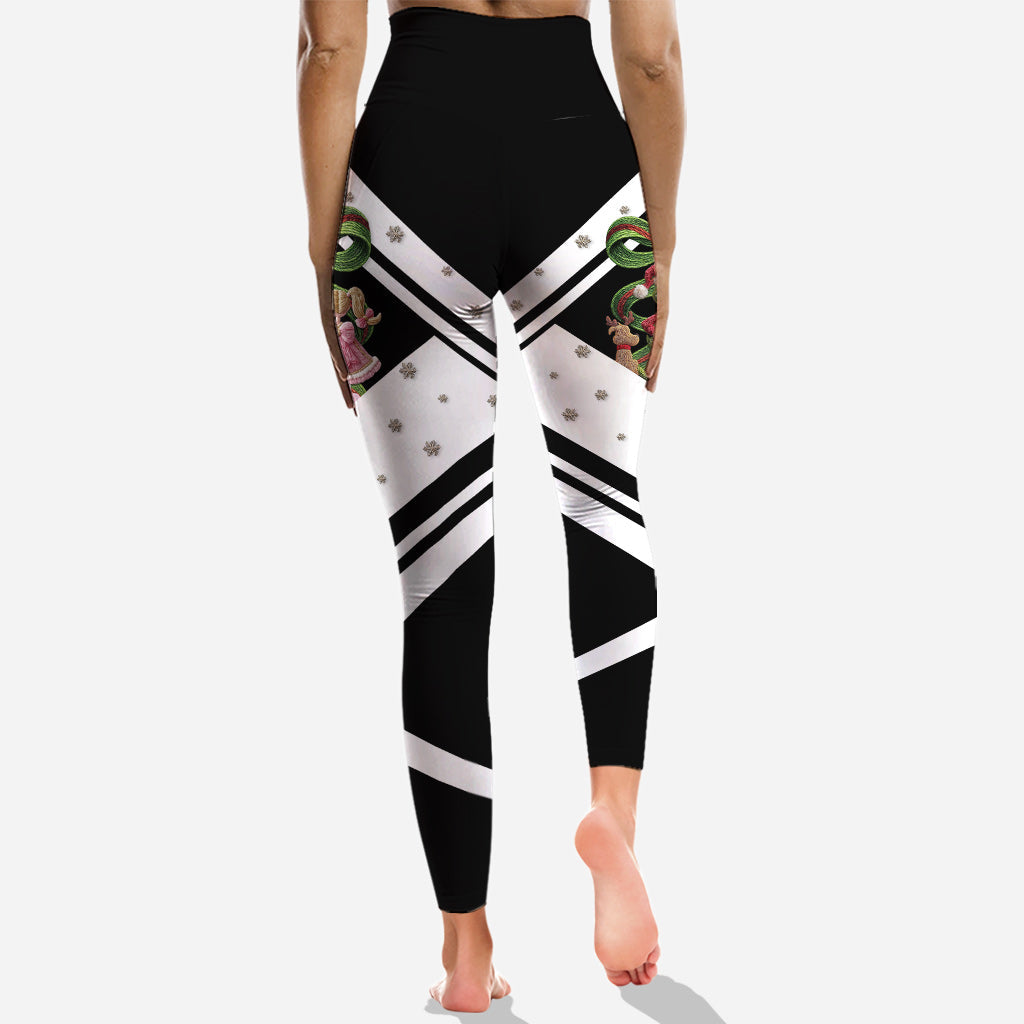 Joyeux Noël ! - Sweat à capuche et legging personnalisés avec étole de Noël