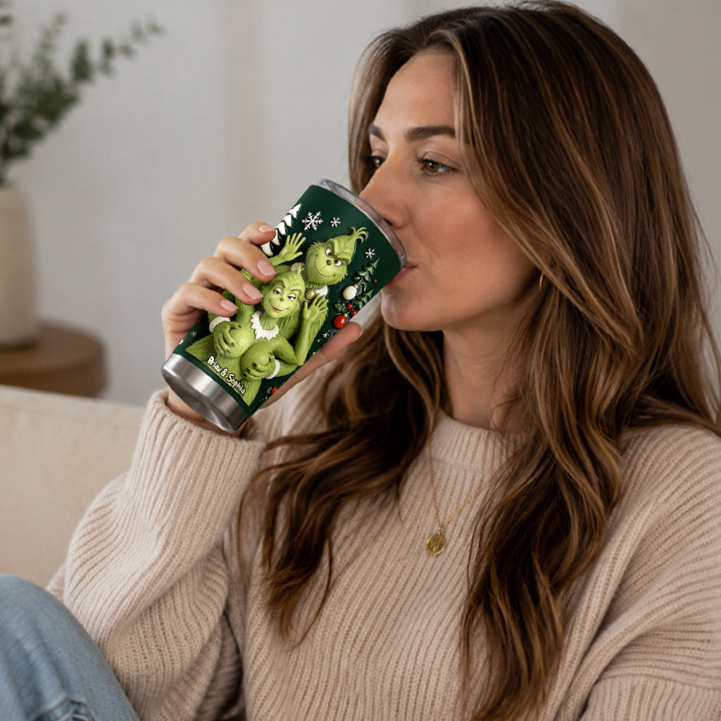 Naughty Couple Grinchmas - Personalized Stole Christmas Tumbler