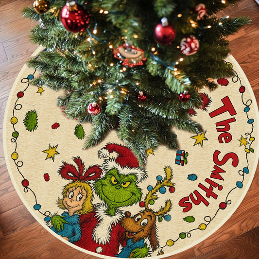 Merry Grinchmas - Personalized Stole Christmas Tree Skirt
