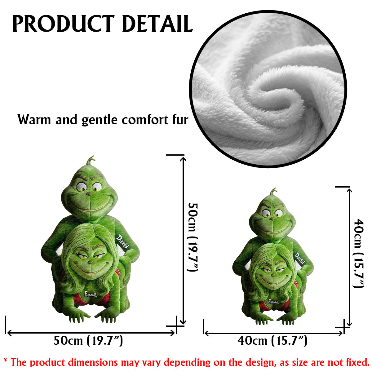 Cadeau amusant pour couple - Étole de Noël personnalisée en fausse fourrure avec coussin en forme d'oreiller