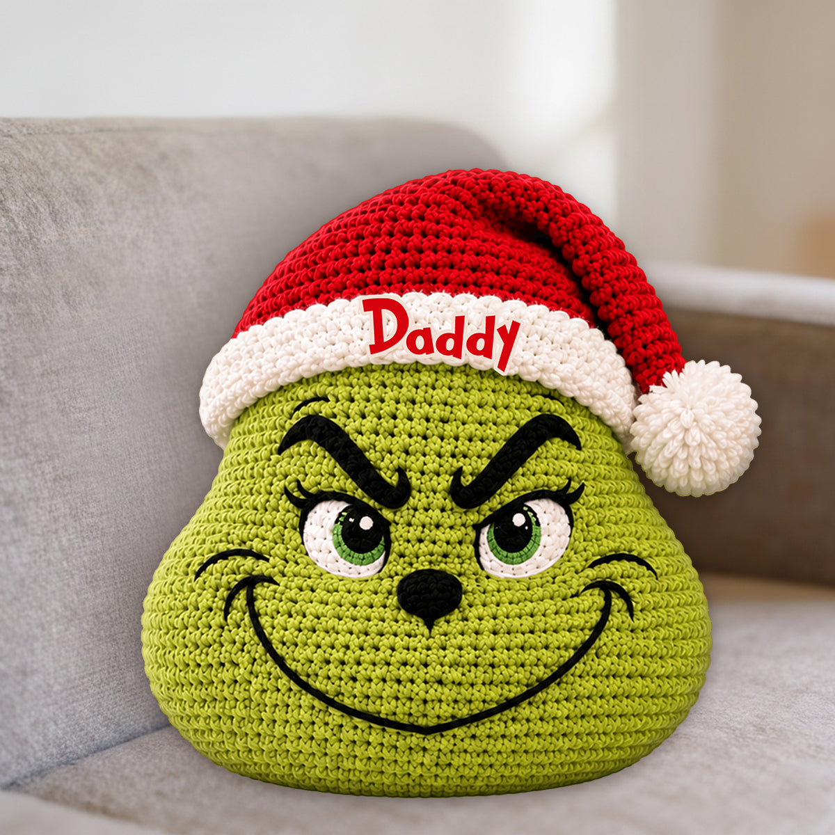 Merry Grinchmas - Personalized Stole Christmas Premium Faux Fur Pillow