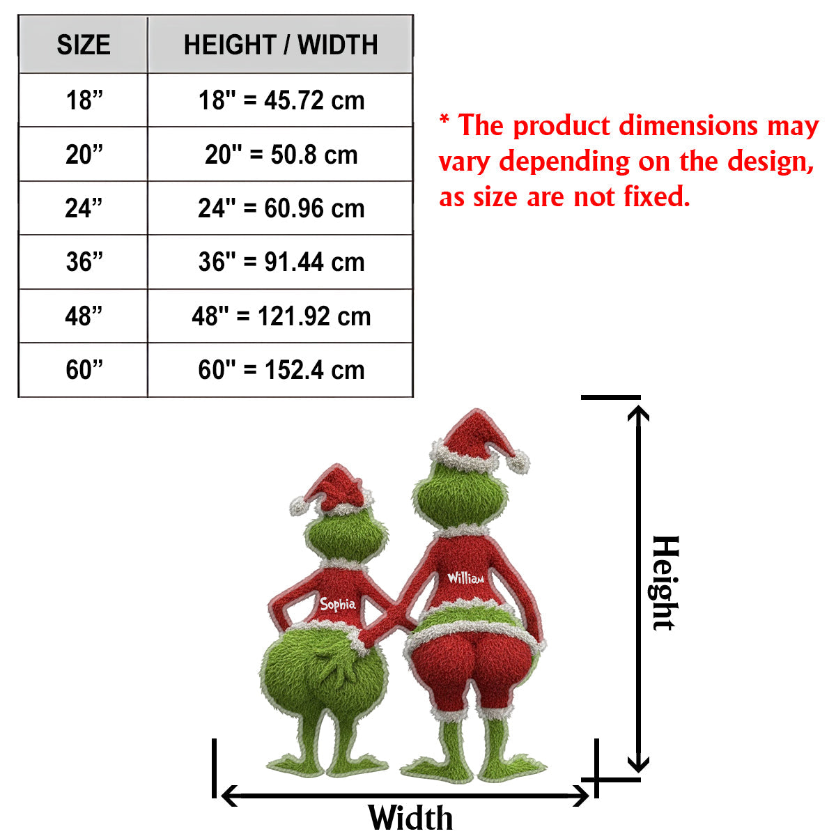 Tapis de Noël personnalisé avec étole et motif créature verte -