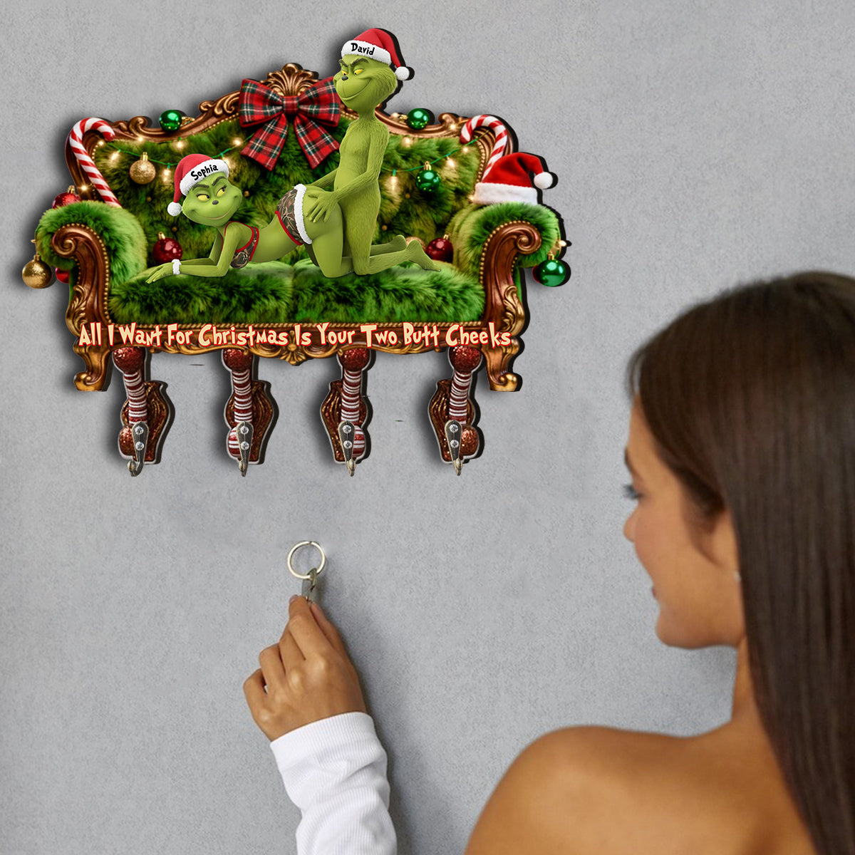 Je t'aime - Étole de Noël personnalisée avec support suspendu sur mesure