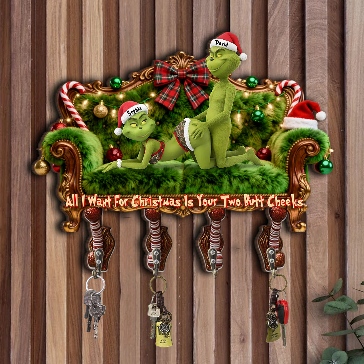 Je t'aime - Étole de Noël personnalisée avec support suspendu sur mesure