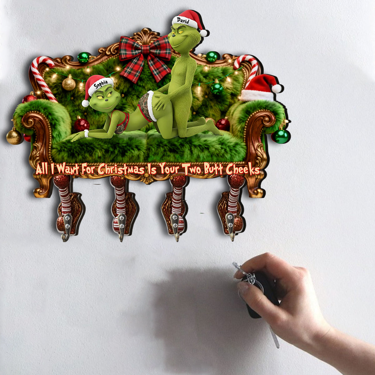 Je t'aime - Étole de Noël personnalisée avec support suspendu sur mesure