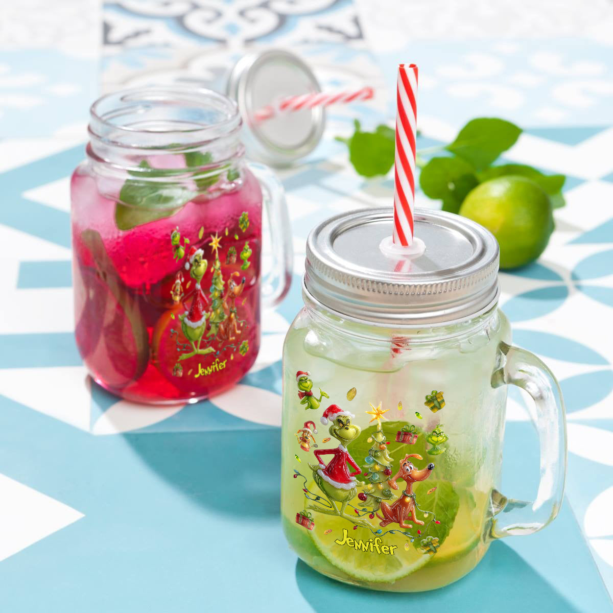 Joyeux Noël Vert - Étole de Noël personnalisée pour bocal Mason