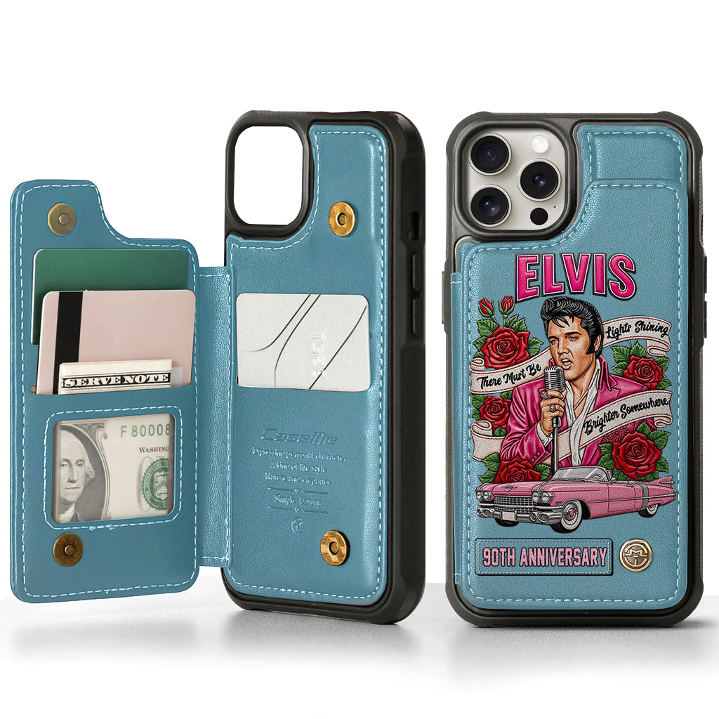 There Must Be Lights Shining Brighter Somewhere - Personalized King of Rock and Roll Wallet Phone Case