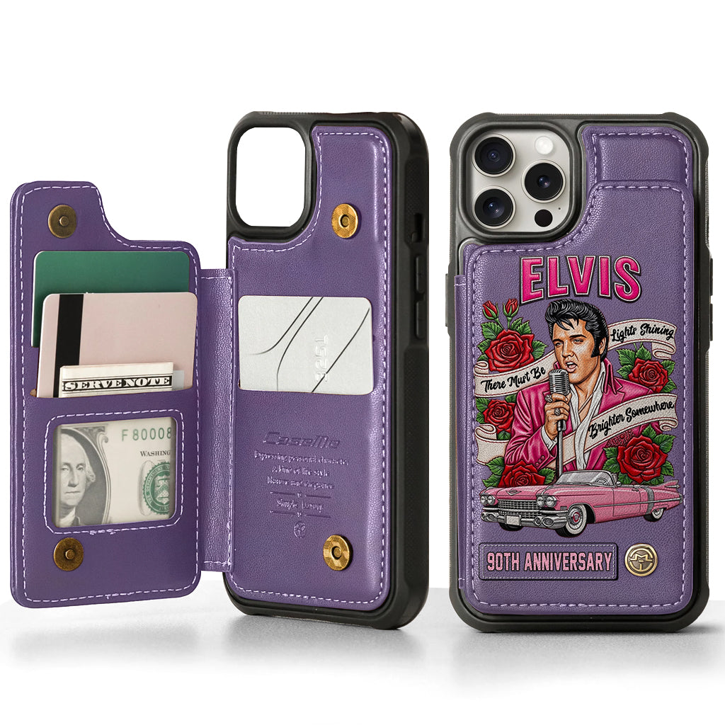 There Must Be Lights Shining Brighter Somewhere - Personalized King of Rock and Roll Wallet Phone Case